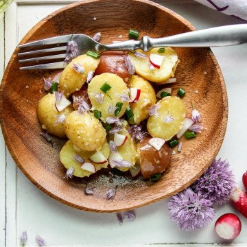 A plate of food, with with a fork