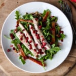 Turkey Pomegranate Salad on a white plate.