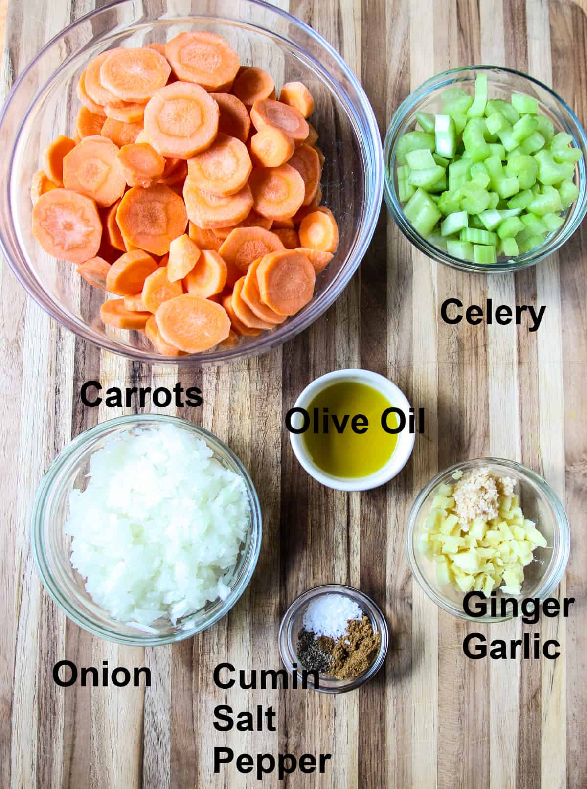 Some of the ingredients to make the soup.