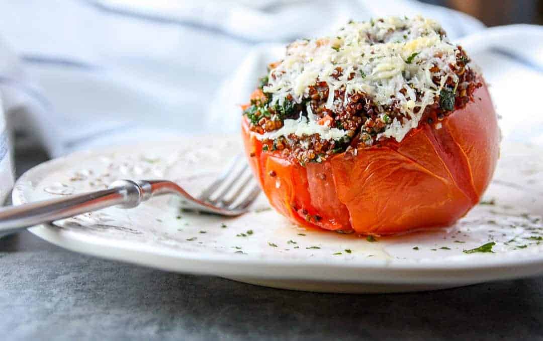 Kale and Quinoa Stuffed Tomatoes