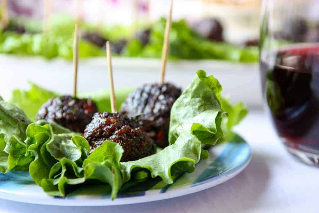 A close up of a plate of food on a table