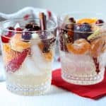 Two glasses of sangria on a table