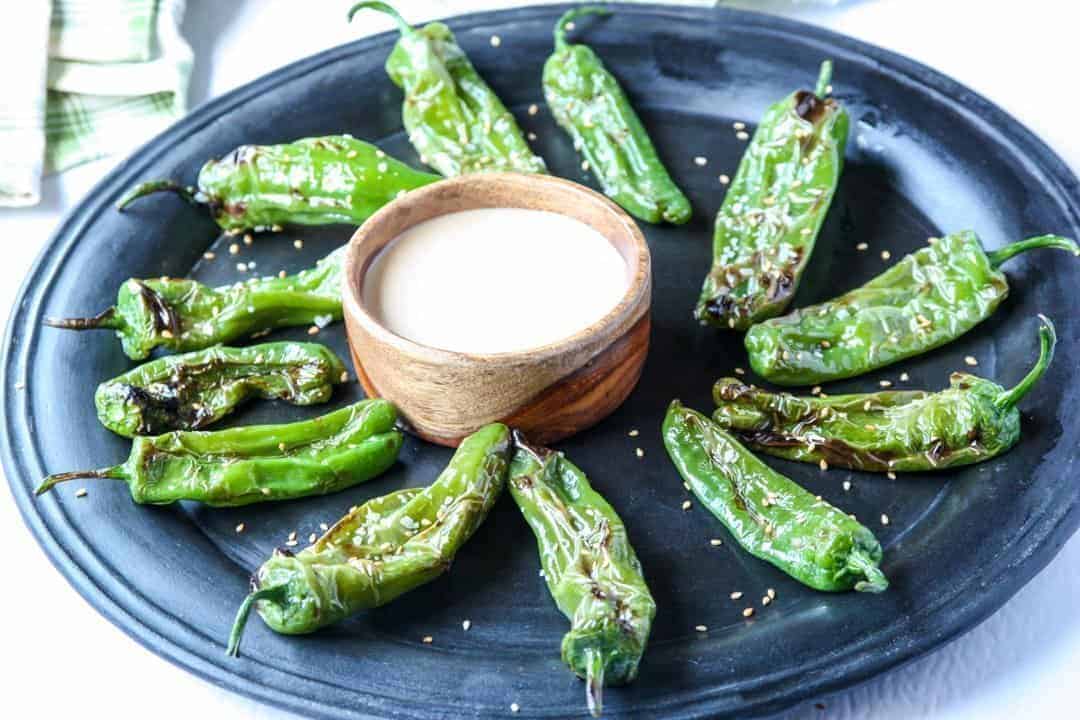 Grilled Sesame Shishito Peppers