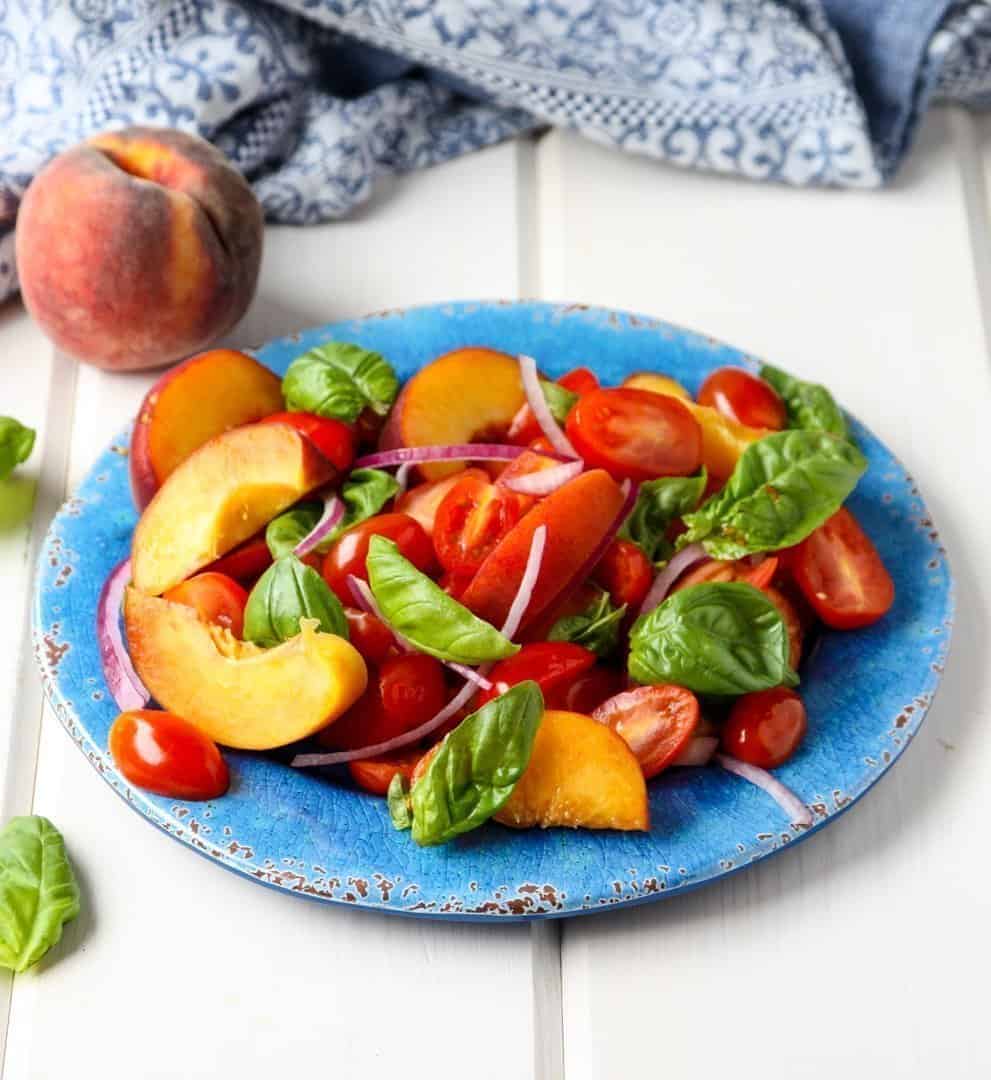 Peach & Tomato Salad with Basil