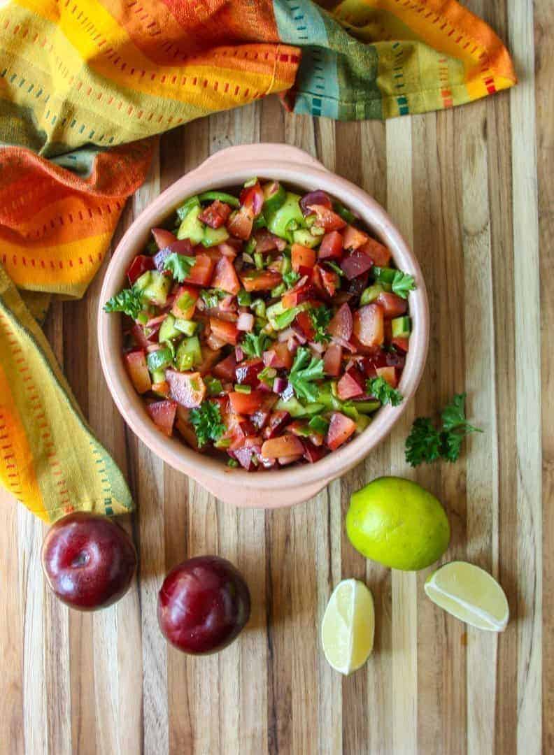 Fresh Plum Salsa with Lime