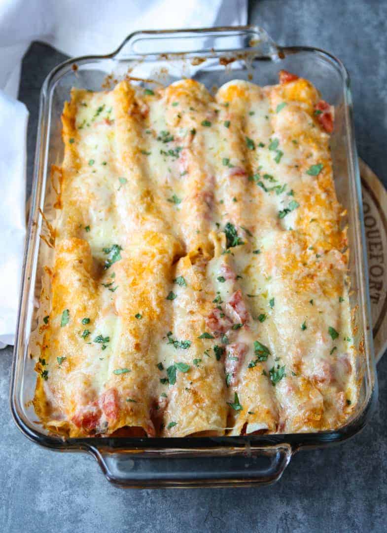 A pan of enchiladas