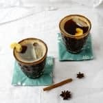 Two glasses with rum cocktails on a table