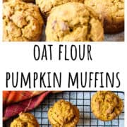 Gluten-free pumpkin muffins cooling on a wire rack.