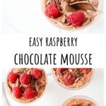 Four glass dessert dishes with chocolate mousse.