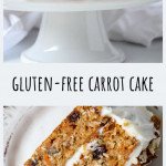 A carrot cake on a white cake stand with a slice removed