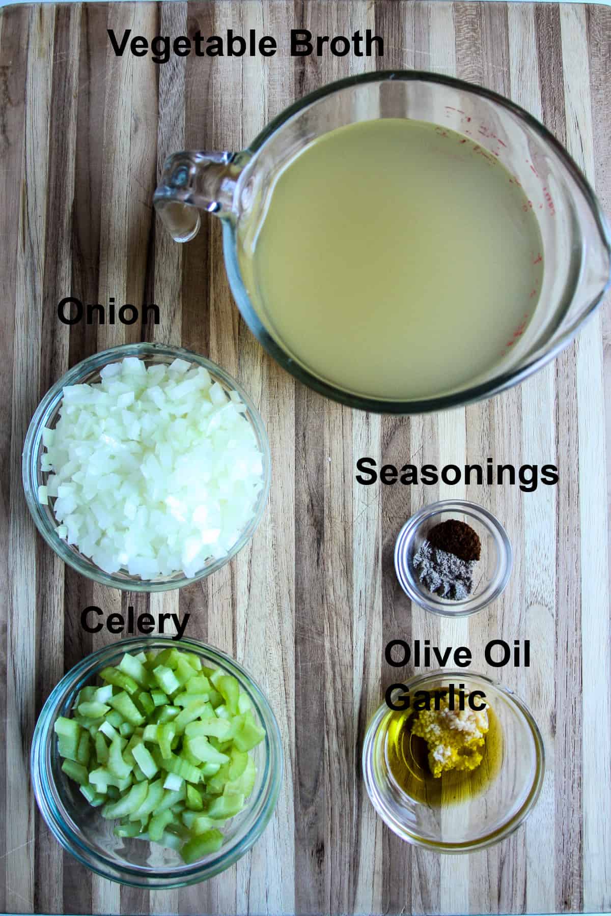 The remainder of the ingredients used in this recipe.