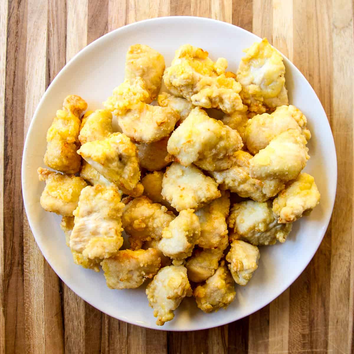 The chicken pieces after being air fried.