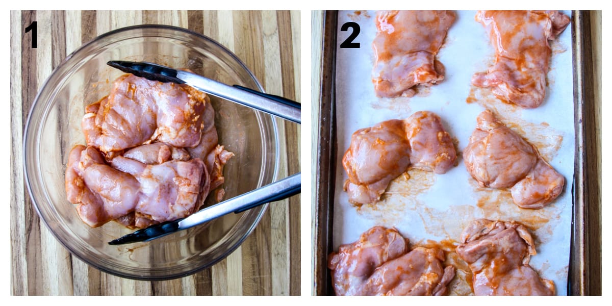 The first two steps to making this recipe.