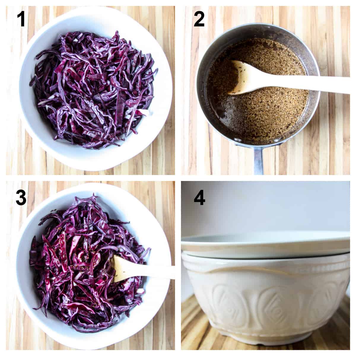 The four steps for making the recipe.