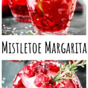 Two glasses of mistletoe margarita