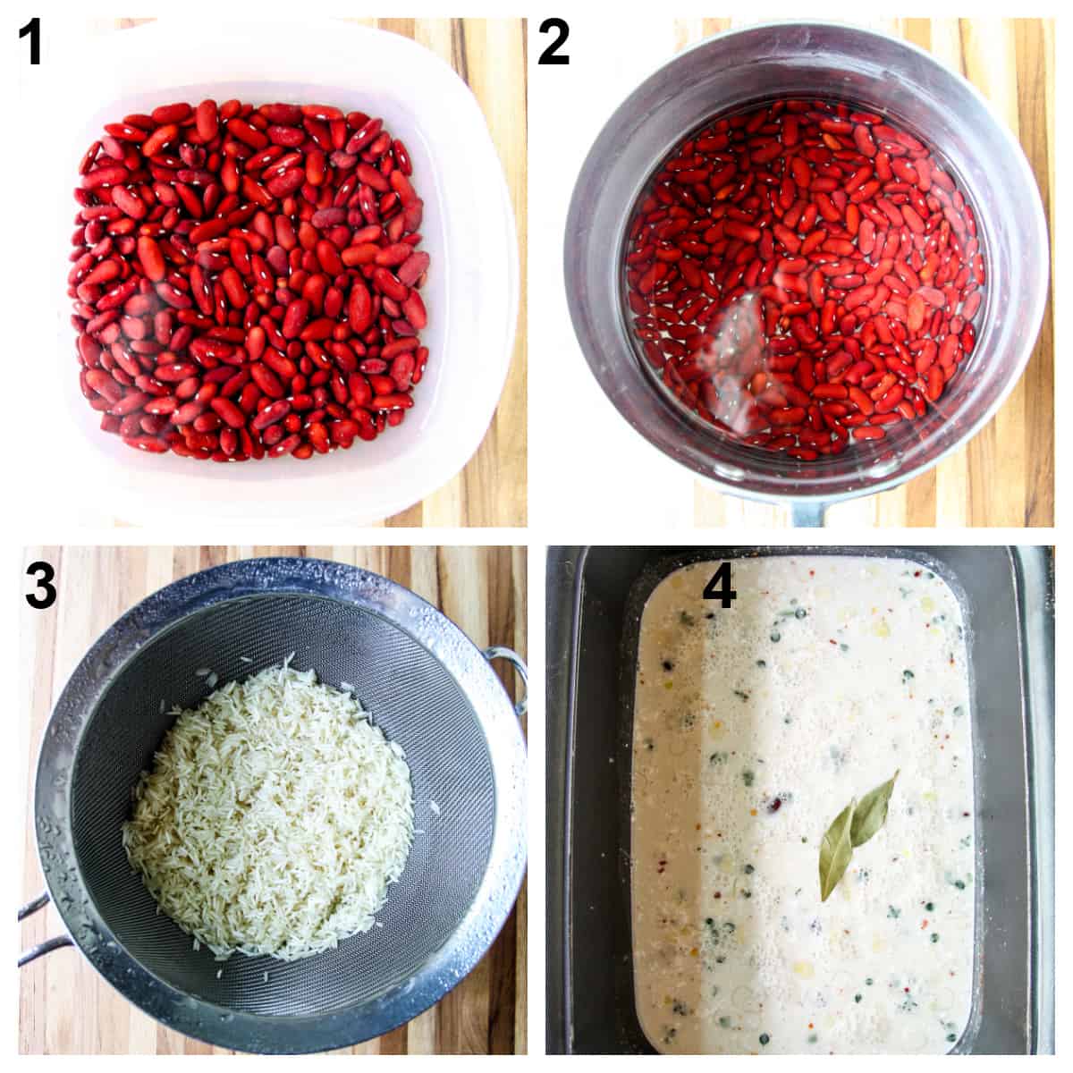 Step by step of the recipe process.