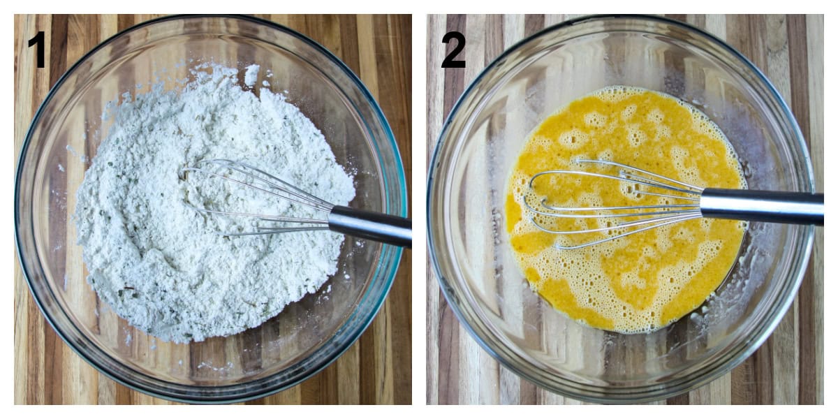 The first two steps of the recipe process.